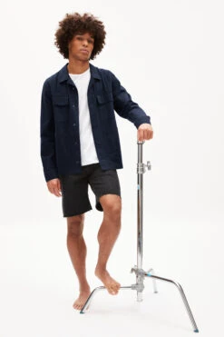 Armedangels Denim Shorts Made Of Organic Cotton -Armedangels aasko worn out black01 05