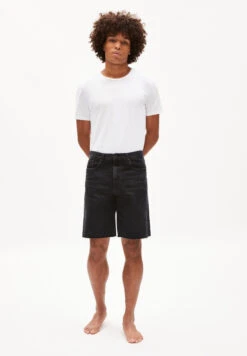 Armedangels Denim Shorts Made Of Organic Cotton -Armedangels aasko worn out black01 06