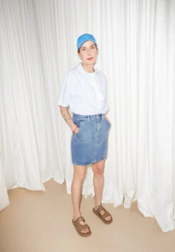 Armedangels Denim Skirt Slim Fit Made Of Organic Cotton Mix -Armedangels aava fresh 05