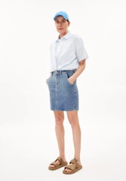 Armedangels Denim Skirt Slim Fit Made Of Organic Cotton Mix -Armedangels aava fresh 06