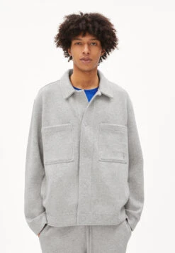 Armedangels Overshirt Relaxed Fit Made Of Organic Cotton Mix -Armedangels almaarok light grey01 melange
