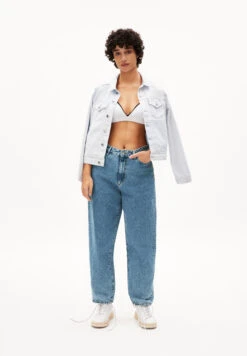 Armedangels High Waist Loose Fit Made Of Organic Cotton Mix 20 Armedangels High Waist Loose Fit Made Of Organic Cotton Mix -Armedangels andraa retro light salty blue 0701 medium