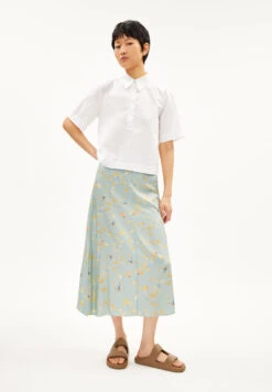 Armedangels Woven Skirt Regular Fit Made Of LENZING™ ECOVERO™ Viscose -Armedangels araace small thermal polar green01 06