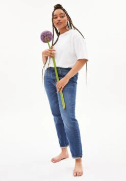 Armedangels Boyfriend Fit Mid Waist Ankle Made Of Organic Cotton Mix -Armedangels cayaa tarpa dark 08