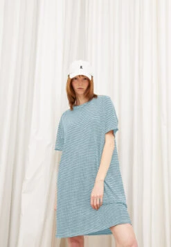 Armedangels Jersey Dress Made Of Organic Cotton -Armedangels chaaru lovely stripes blueniverse light desert 05