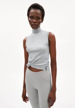 Armedangels Top Slim Fit Made Of TENCEL™ Lyocell Mix -Armedangels ciliaa grey01 melange