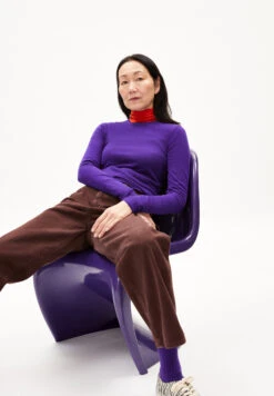 Armedangels Sweater Slim Fit Made Of Wool -Armedangels eldiaa indigo lilac 05