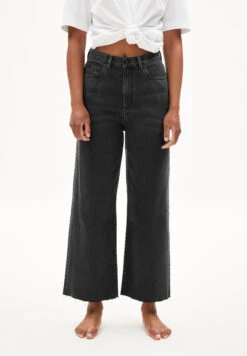 Armedangels Denim High Waist Wide Leg Made Of Recycled Cotton -Armedangels enijaa cropped ebony01 black