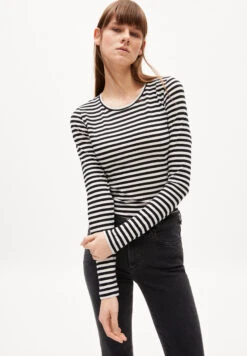 Armedangels T-Shirt Regular Fit Made Of Organic Cotton -Armedangels enriccaa stripes black off01 white