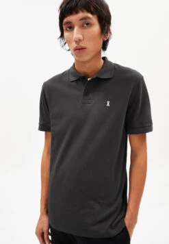 Armedangels Polo T-Shirt Made Of Organic Cotton -Armedangels faabao graphite