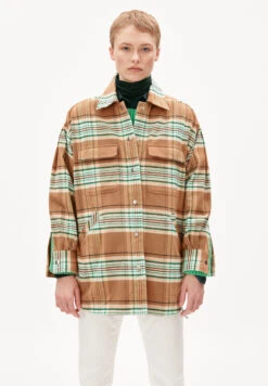 Armedangels Overshirt Oversized Fit Made Of Organic Cotton Mix -Armedangels faadey check cedar01 wood