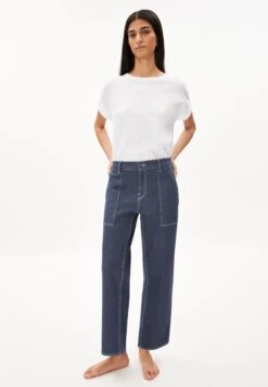 Armedangels Straight Fit Mid Waist Ankle Made Of Organic Cotton Mix 11 Armedangels Straight Fit Mid Waist Ankle Made Of Organic Cotton Mix -Armedangels fiaan worker blue01 06