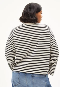 Armedangels Sweatshirt Made Of Organic Cotton 17 Armedangels Sweatshirt Made Of Organic Cotton -Armedangels frankaa maarlen stripe undyed black 02 large