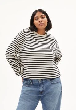 Armedangels Sweatshirt Made Of Organic Cotton 19 Armedangels Sweatshirt Made Of Organic Cotton -Armedangels frankaa maarlen stripe undyed black large