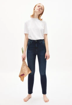 Armedangels Skinny Fit High Waist Made Of Organic Cotton Mix -Armedangels ingaa x stretch neptune blue 05