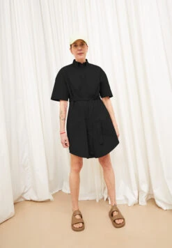 Armedangels Woven Dress Oversized Fit Made Of Organic Cotton 10 Armedangels Woven Dress Oversized Fit Made Of Organic Cotton -Armedangels jaasmyn black01 05