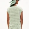 Armedangels T-Shirt Loose Fit Made Of TENCEL™ Lyocell Mix -Armedangels jilaana stripes smith green oatmilk01 02