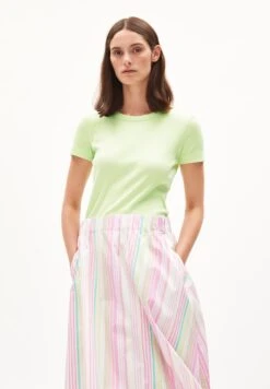 Armedangels Rib-T-Shirt Made Of Organic Cotton Mix -Armedangels kardaa light01 lime