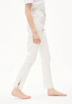 Armedangels Slim Fit High Waist Ankle Denim Made Of Organic Cotton Mix -Armedangels lejaa detail white01 08