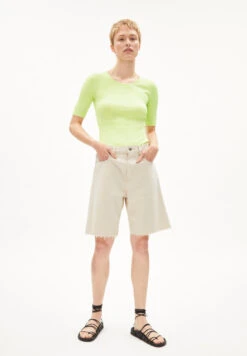 Armedangels Rib-T-Shirt Slim Fit Made Of Organic Cotton Mix -Armedangels maaia violaa light lime01 06