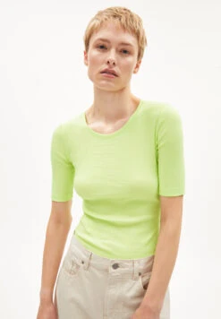 Armedangels Rib-T-Shirt Slim Fit Made Of Organic Cotton Mix -Armedangels maaia violaa light01 lime