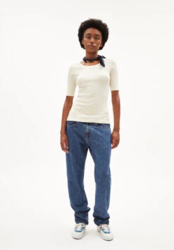 Armedangels Rib-T-Shirt Slim Fit Made Of Organic Cotton Mix -Armedangels maaia violaa undyed01 06