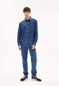 Armedangels Shirt Regular Fit Made Of Organic Cotton Mix -Armedangels maanu indigo ink01 06