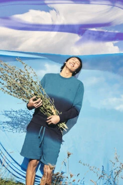 Armedangels Sweat Shorts Regular Fit Made Of Organic Cotton Mix -Armedangels maarco degradE spruce petrol 05