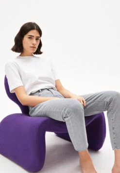 Armedangels Mom Fit High Waist Denim Made Of Organic Cotton -Armedangels mairaa fresh grey01 05