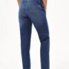 Armedangels Mom Fit High Waist Denim Made Of Recycled Cotton -Armedangels mairaa wavy blue01 02