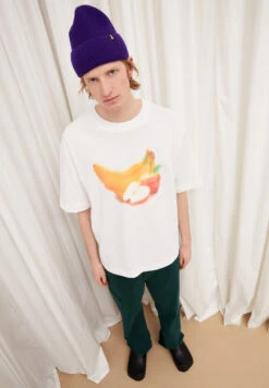 Armedangels Heavyweight T-Shirt Oversized Fit Made Of Organic Cotton Mix -Armedangels olaan pixxel fruits white01 05