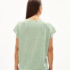 Armedangels T-Shirt Made Of Organic Cotton -Armedangels oneliaa lovely stripes smith green oatmilk01 02