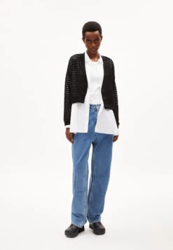 Armedangels Cardigan Loose Fit Made Of Organic Cotton 11 Armedangels Cardigan Loose Fit Made Of Organic Cotton -Armedangels pascaale black01 06