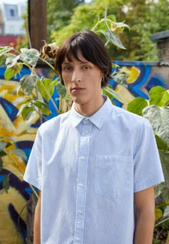 Armedangels Shirt Relaxed Fit Made Of Organic Cotton -Armedangels sebaa blueniverse white01 05