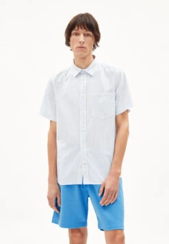 Armedangels Shirt Relaxed Fit Made Of Organic Cotton -Armedangels sebaa blueniverse01 white