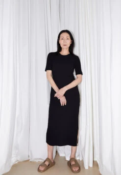 Armedangels Rib-Dress Regular Fit Made Of Organic Cotton Mix -Armedangels sehaa black01 05