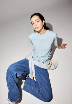 Armedangels Heavyweight T-Shirt Loose Fit Made Of Organic Cotton Mix -Armedangels tarjaa morning sky01 05