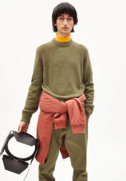 Armedangels Sweater Regular Fit Made Of Alpaca Wool Mix -Armedangels uldaa premium oliva01 05