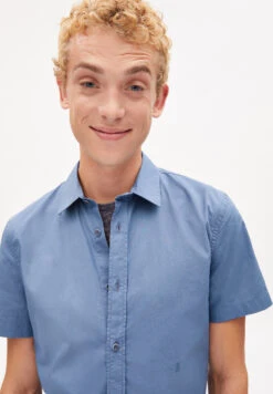 Armedangels Shirt Made Of Organic Cotton -Armedangels vaanlig sky high01 03