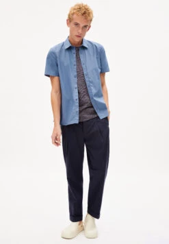 Armedangels Shirt Made Of Organic Cotton -Armedangels vaanlig sky high01 06