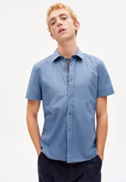 Armedangels Shirt Made Of Organic Cotton -Armedangels vaanlig sky01 high