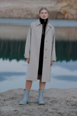 Armedangels Coat Relaxed Fit Made Of Organic Cotton -Armedangels vaanoise sand stone01 09